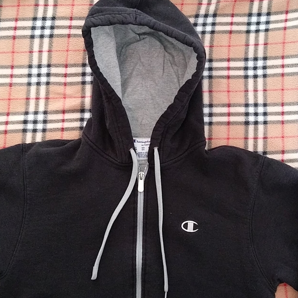 Women's Vintage Champion ECO black zip up sweater - Picture 3 of 8